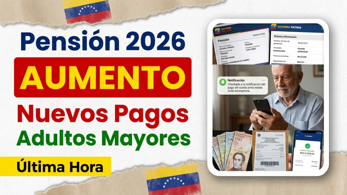 Aumento de pensión en Venezuela 2026...